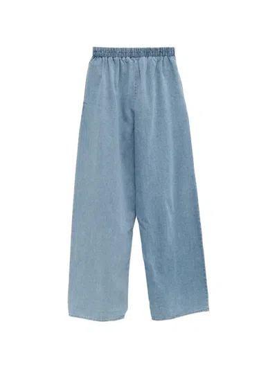 Baserange Elasticated Light Blue Wash Trousers