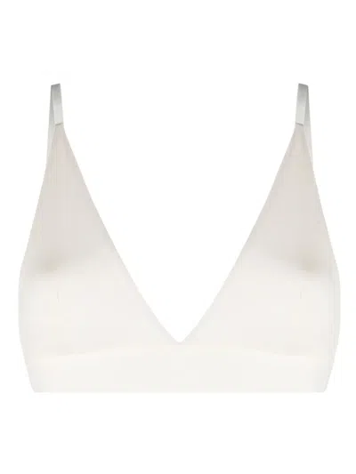 Baserange Stretch-lyocell Soft-cup Triangle Bra In White