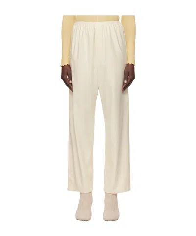 Baserange Elasticated-waist Silk Palazzo Pants In White