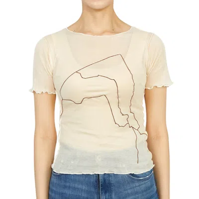 Baserange Exposed-seam Organic-cotton T-shirt In White