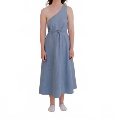 Baserange Eye Dress In Light Blue Wash In Multi