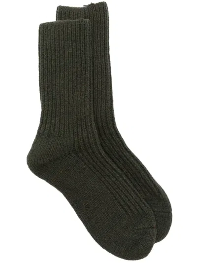 Baserange Fisherman's Knit Socks In 绿色