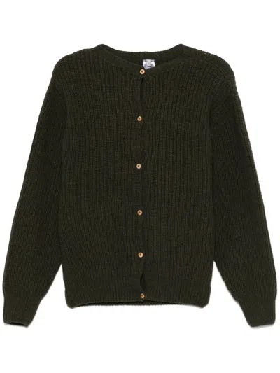 Baserange Fisherman's-knit Cardigan In Green