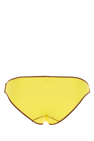 Baserange Fluo Yellow Stretch Cotton Brief In Ruyellow