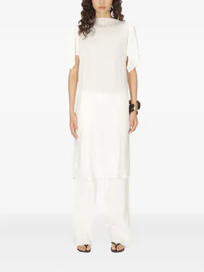 Baserange Folio Split-sleeve Midi Dress In White