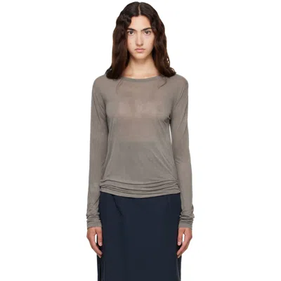 Baserange Gray Long Sleeve T-shirt In Gilda Grey