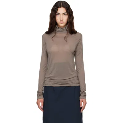 Baserange Gray Long Sleeve Turtleneck In Gilda Grey