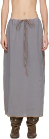 Baserange Max Maxi Skirt In Bayon Grey/yellow