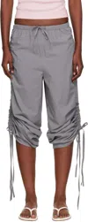 Baserange Drawstring Waist Casual Pants In Gray