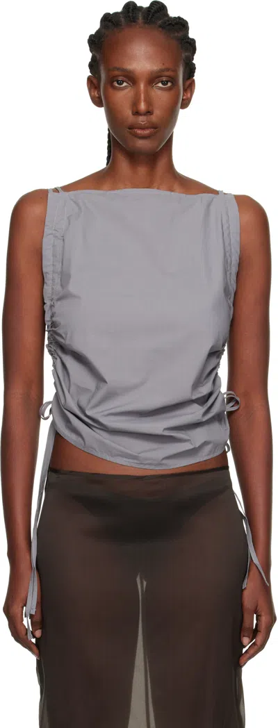 Baserange Gray Pictorial Strap Top