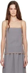Baserange Gray Shok Tank Top In Bayon Grey/yellow