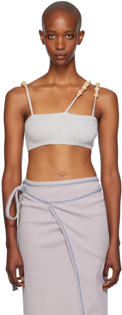 Baserange Gray Tav Bra In Grey Melange