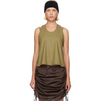 Baserange Green Apron Top In Lua Green