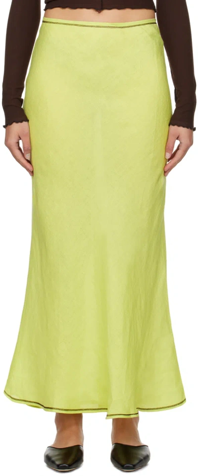 Baserange Green Dydine Maxi Skirt In Lime