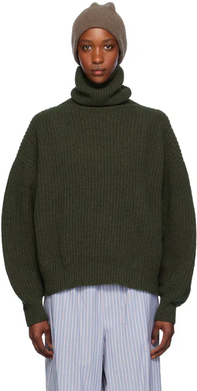 Baserange Green Mea Turtleneck In Foret