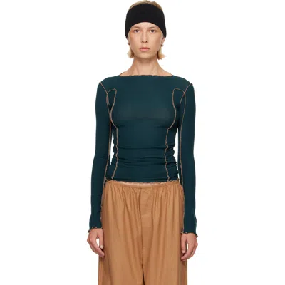 Baserange Green Omato Long Sleeved T-shirt In Hirsu Green