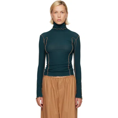 Baserange Green Omato Turtleneck In Hirsu Green