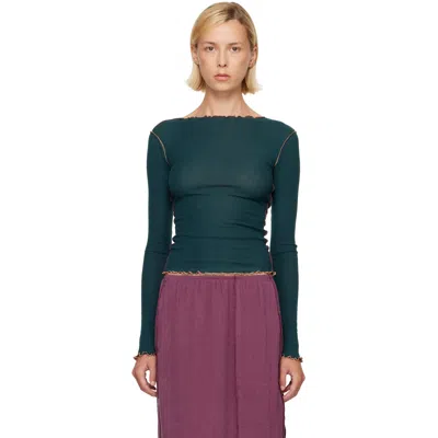 Baserange Green Vein Long Sleeve T-shirt In Hirsu Green