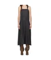 Baserange Gray Gren Overalls Midi Dress In Black