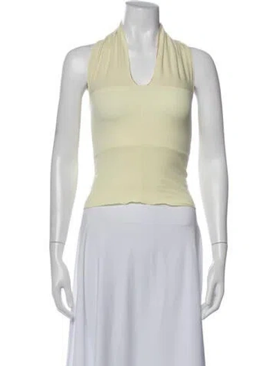 Pre-owned Baserange Halterneck Sleeveless Top In Yellow