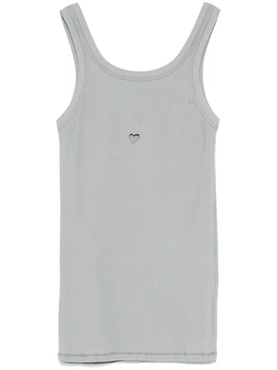 Baserange Heart Tank Top In Gray