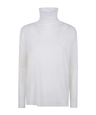 Baserange High-neck Long-sleeved Sweater In White