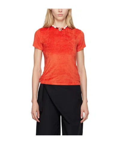 Baserange Item O-neck Short-sleeved T-shirt In Red