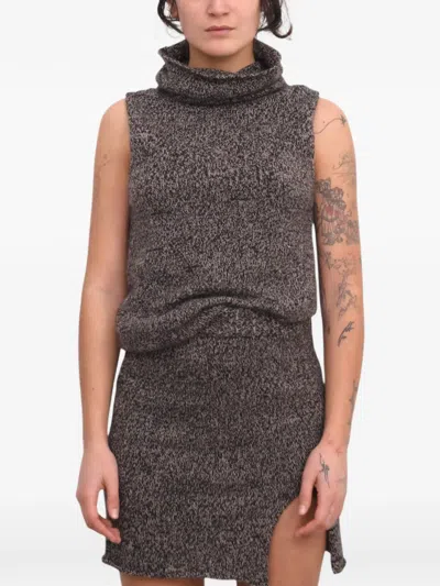 Baserange Kem Knit Turtleneck Top In Brown