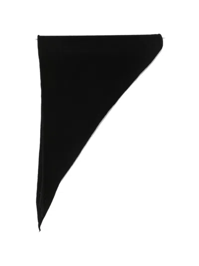 Baserange Knitted Triangular Scarf In Black