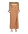 Baserange Tan Shok Maxi Skirt In Brown