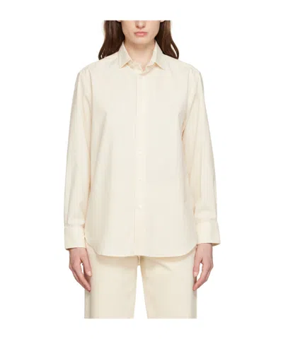 Baserange Lapel Long-sleeved Shirt In White
