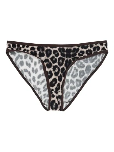 Baserange Leopard Print Briefs In Black