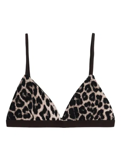 Baserange Leopard-print Triangle Bra In Animal Print