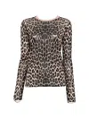 Baserange Leopard-print Long-sleeve T-shirt In Black