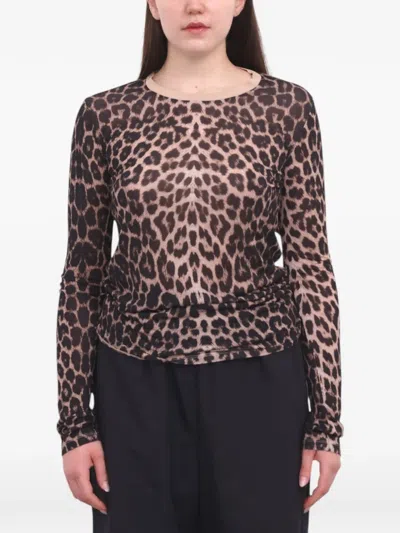 Baserange Leopard-print Long-sleeve T-shirt In Animal Print