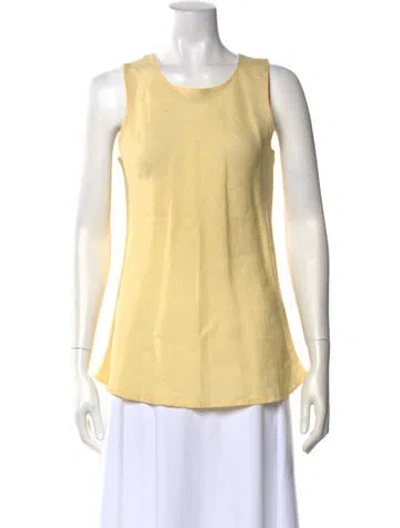 Pre-owned Baserange Linen Crew Neck Top W/ Tags In Yellow