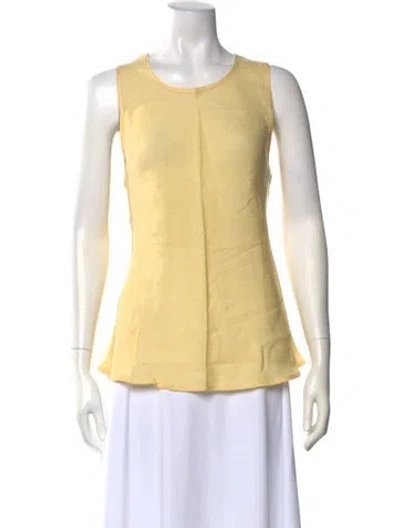 Pre-owned Baserange Linen Crew Neck Top W/ Tags In Yellow