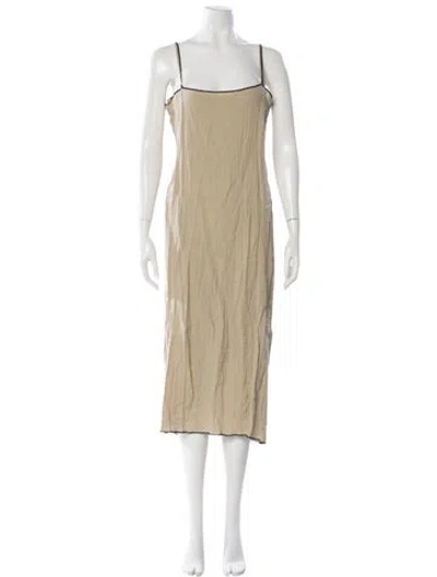 Pre-owned Baserange Linen Knee-length Dress In Neutral