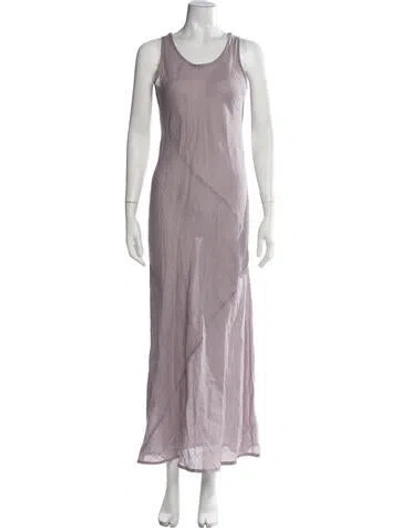 Pre-owned Baserange Linen Long Dress In Purple