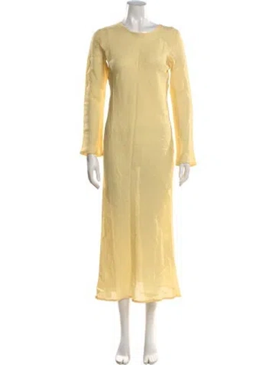 Pre-owned Baserange Linen Long Dress W/ Tags In Yellow