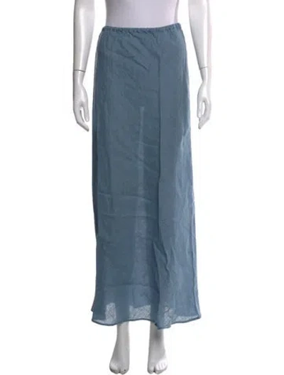 Pre-owned Baserange Linen Long Skirt In Blue