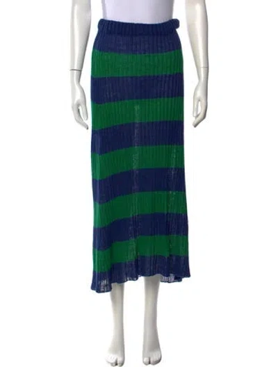 Pre-owned Baserange Linen Long Skirt In Multi
