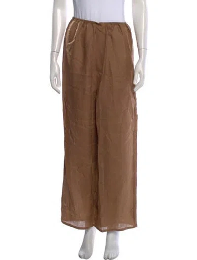 Pre-owned Baserange Linen Wide Leg Pants In Neutrals