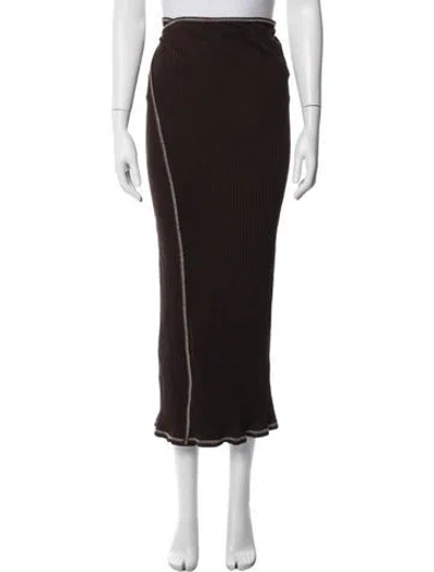 Pre-owned Baserange Long Skirt In Brown