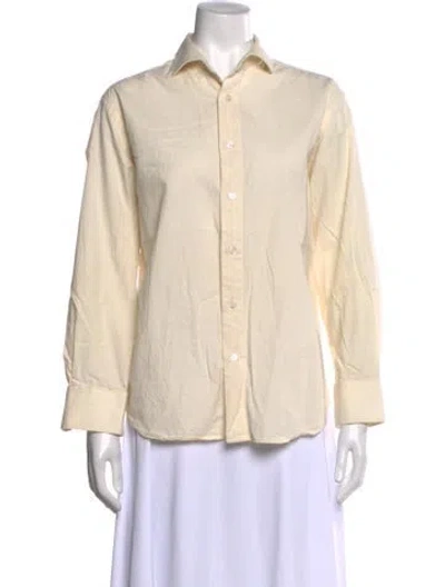 Pre-owned Baserange Long Sleeve Button-up Top In Brown