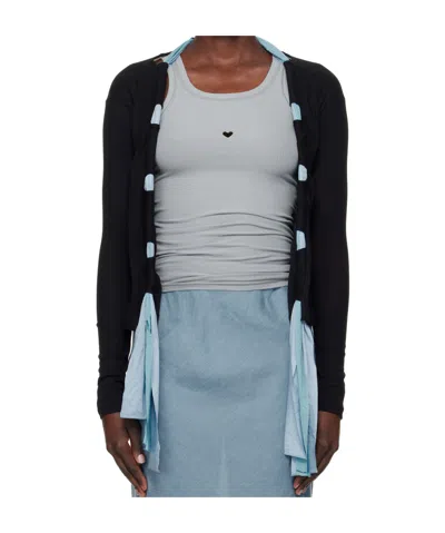 Baserange Long Sleeve Cardigan In Black
