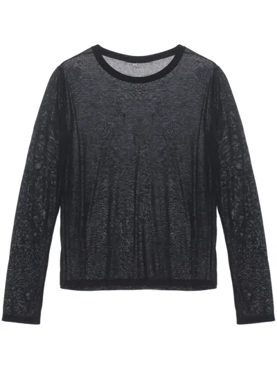 Baserange Long-sleeve Lyocell T-shirt In 黑色
