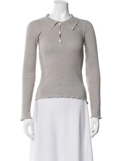 Pre-owned Baserange Long Sleeve Polo In White