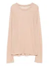 Baserange Long-sleeve Round-neck Top In Neutral