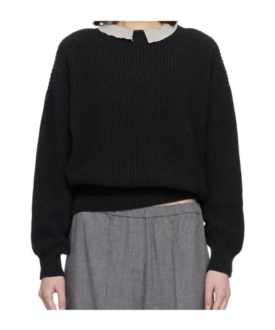 Baserange Long Sleeve Sweater In Black